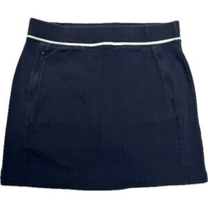 T by Talbots Stretch Tenniscore Cotton/Spandex Blend Skort, Women Mp  Navy Blue